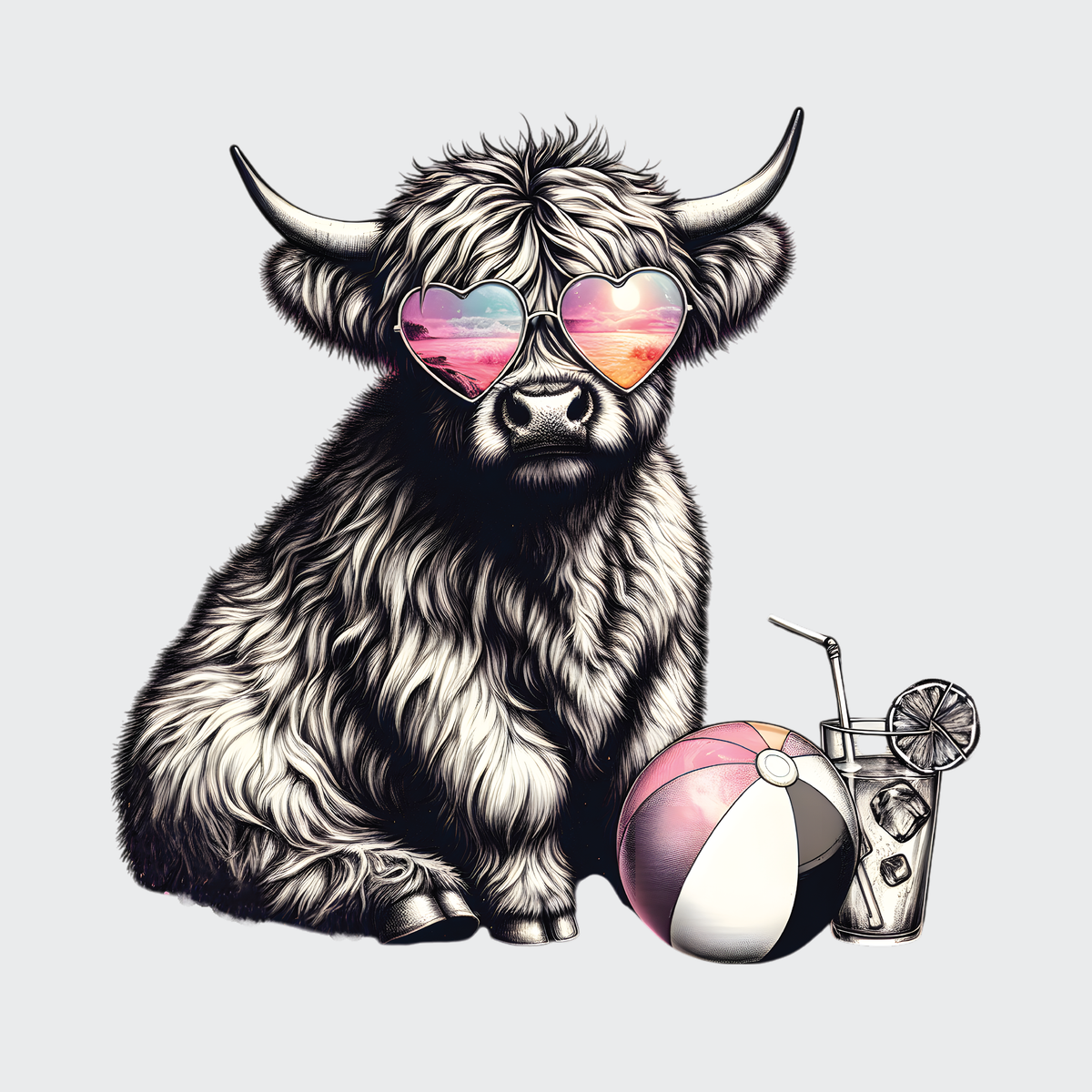 Beach Cow Ladies T-Shirt