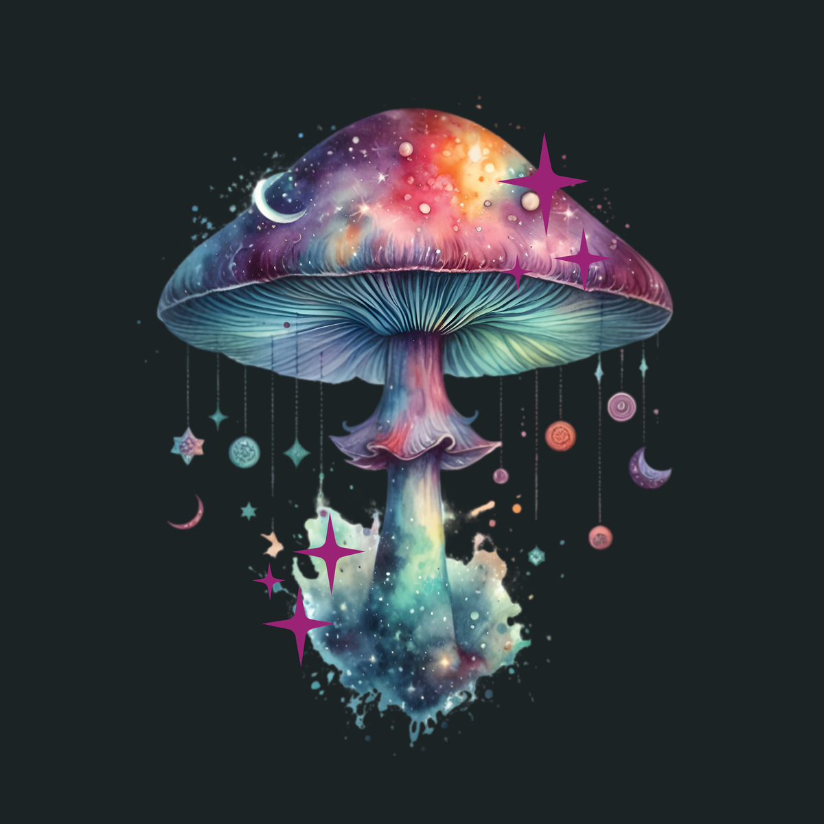 Magic Mushrooms Planets T-Shirt