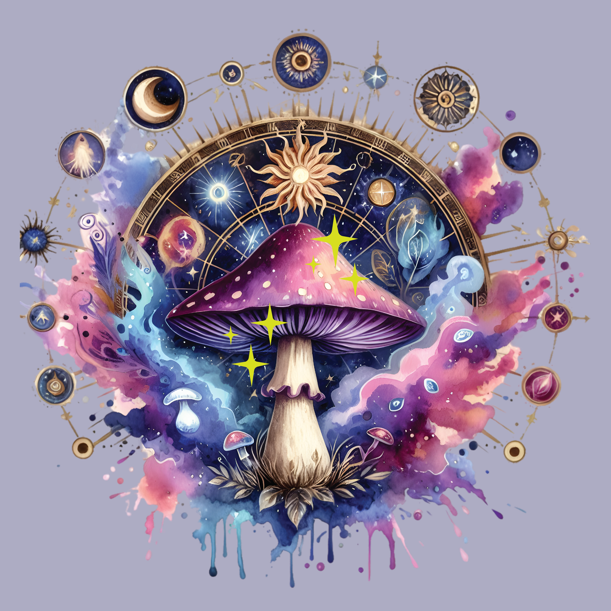 Magic Mushrooms Compass T-Shirt